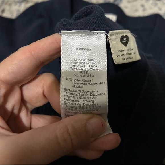 Madewell Blue Linen Scoop Button Up Short Sleeve Sweater Size XXS - Picture 6 of 11